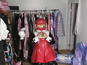 PVC Cosplay Kigurumi Breathplay in homemade hood Long Version
