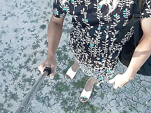 walking dressed as a woman with heels in public very hot