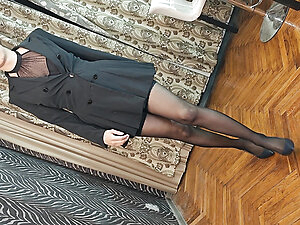 Sexy secretary and sexy office for her boss in nice lingerie and stockings