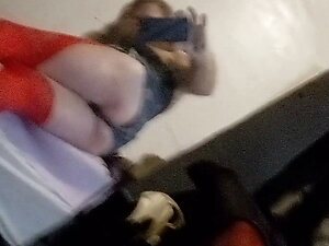 Red head in shorts