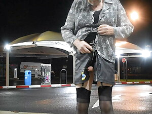 transgender travesti sounding dildo lingerie  outdoor  116a