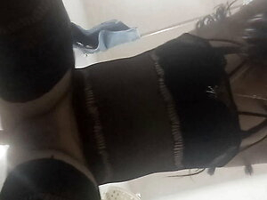 Cute colombian crossdresser has fun with dildo in her ass