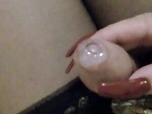 My feet covered in cum and self cumming